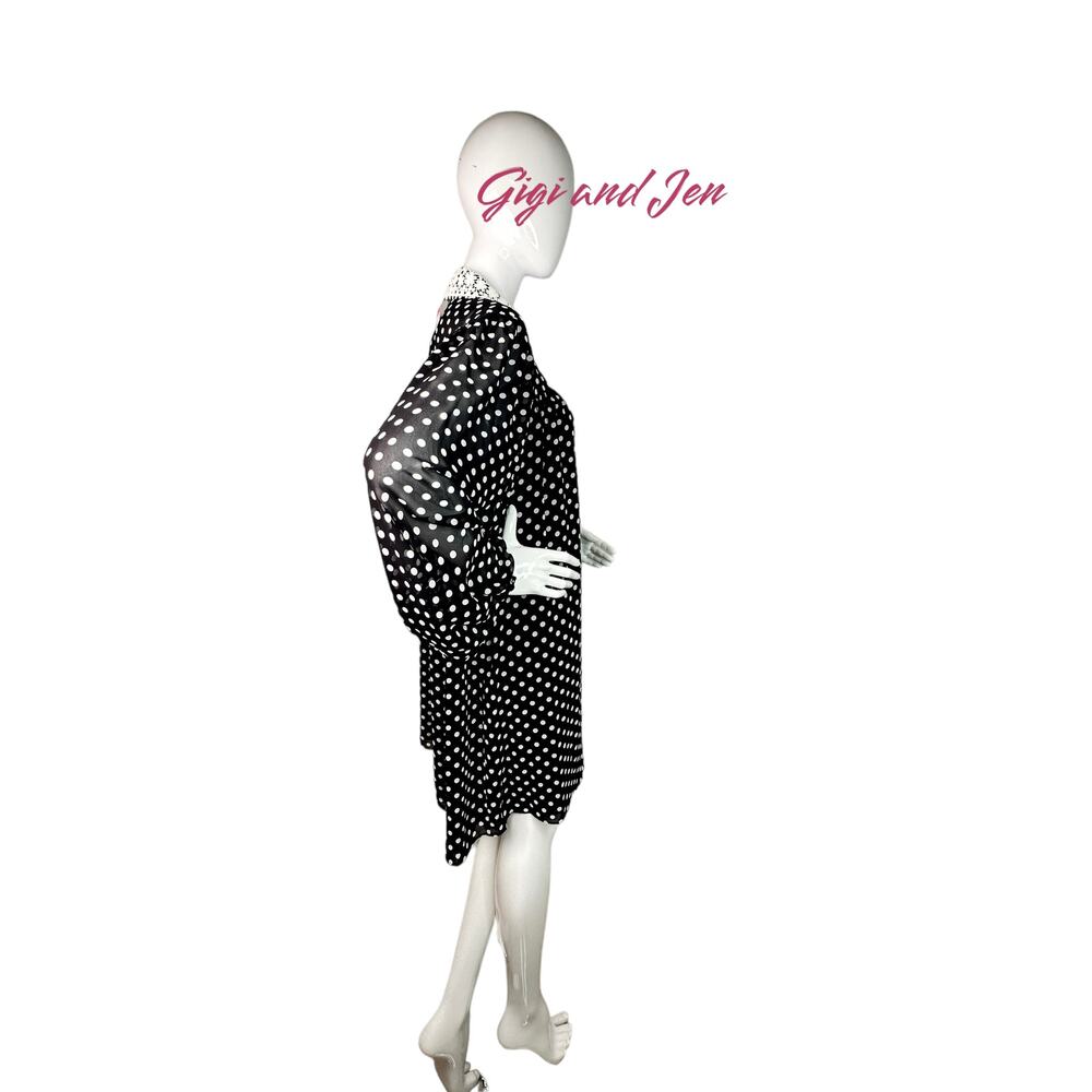 Kate spade  Domino Dot Swing Dress Size Medium Black - Picture 7 of 9